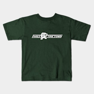 Phil's Tire Town Merch (White Text) Kids T-Shirt